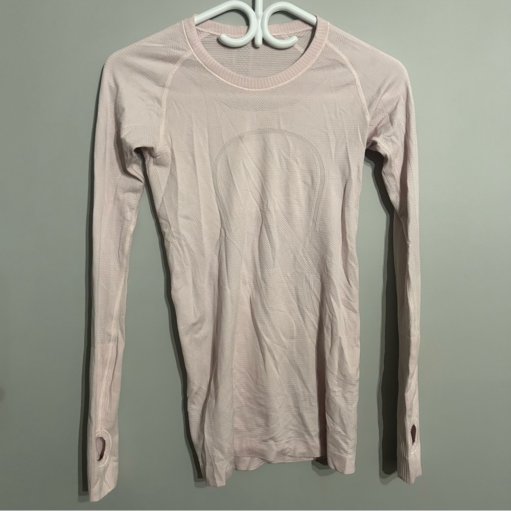 Baby pink Lululemon long sleeve